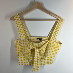 NWT Zara Gingham Bow Crop Top